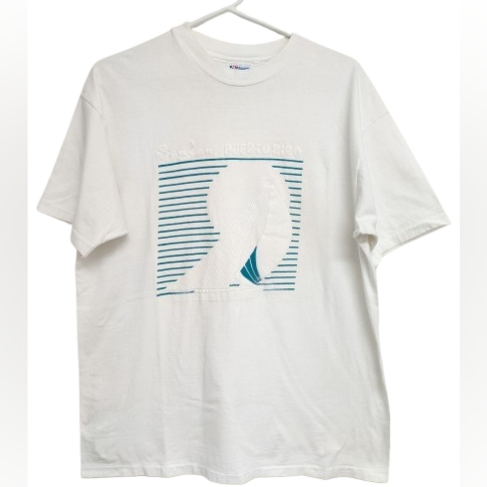 Vintage Hanes white San Juan Puerto Rico single stitch tee size XL